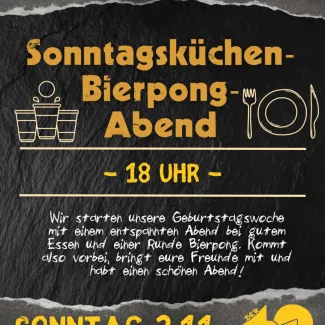 Sonntagsküchen-Bierpong-Abend 